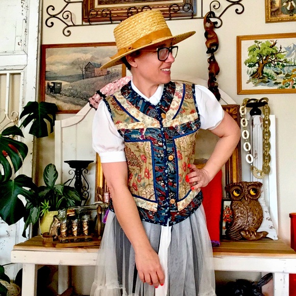 Jackets & Blazers - Vintage Handmade Quilted Boho Festival Patchwork Vest